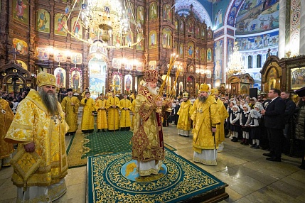 Святейший Патриарх Кирилл совершил утреню всенощного бдения в Александро-Невском соборе г. Нижнего Новгорода